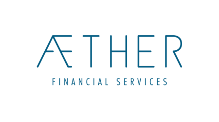 logo aether financial services en bleu