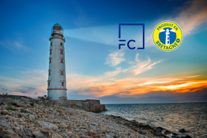 Phare breton qui éclaire les logos france cert et produit en bretagne