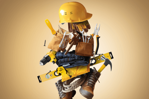 ensemble d'équipements de chantier pour représenter la certification mase