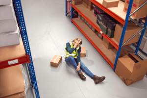 consultant mase SSE - ISO 9001 - Quimper Brest femme au sol dans un entrepôt logistique - consultant mase et SSE